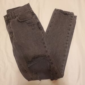 Carmar Charcoal Distressed Straight Leg Jeans